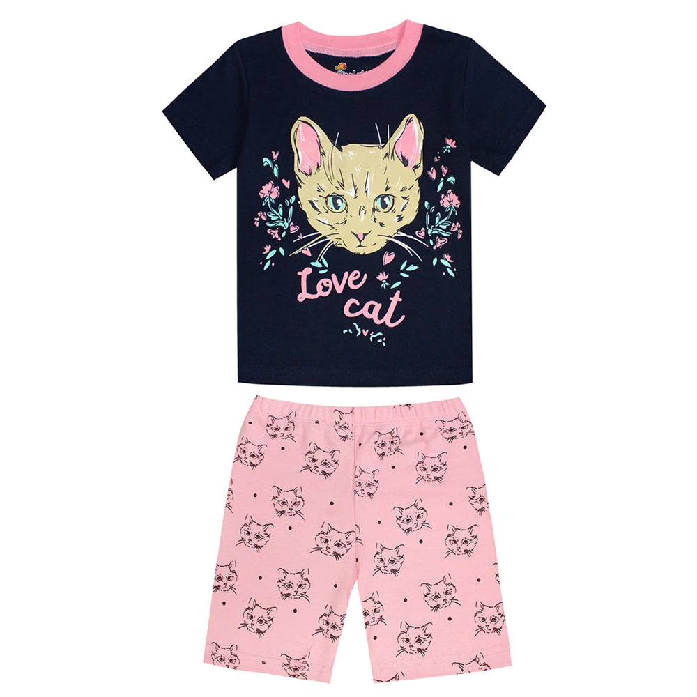 2 3 4 5 6 7 8 Yrs Boys Pajamas for Kids Children Sleepwear Short Sleeve Sleep Clothes Tops Pajama Shorts Clothing Set Boy Pijama