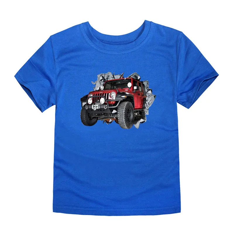 Child Boy Summer T Shirt Cotton Red Car Dinosaur Anime T-Shirt for Children Baby Clothes Boys Kid Tees Cartoon Toddler Top 2-12Y