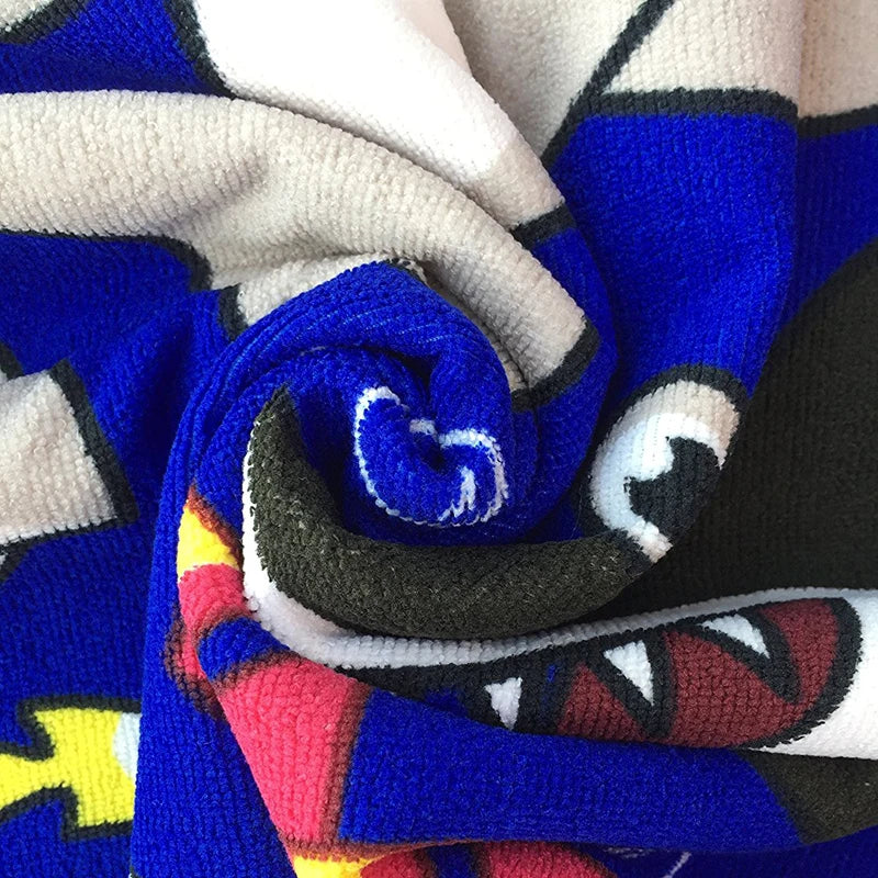 Children Cartoon Baby Hooded Cloak Beach Towel Boys Girls Kids Swimming Bath Towel Microfiber Terry Infant Bathing Wrap Bathrobe