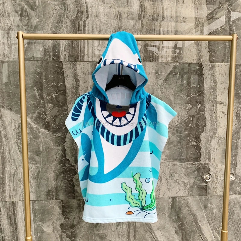 Newborn Baby Bath Towel Cute Cartoon Children Hooded Cloak Beach Towel Infant Wrap Blanket Animal Toddler Boy Girl Kid Swim Robe