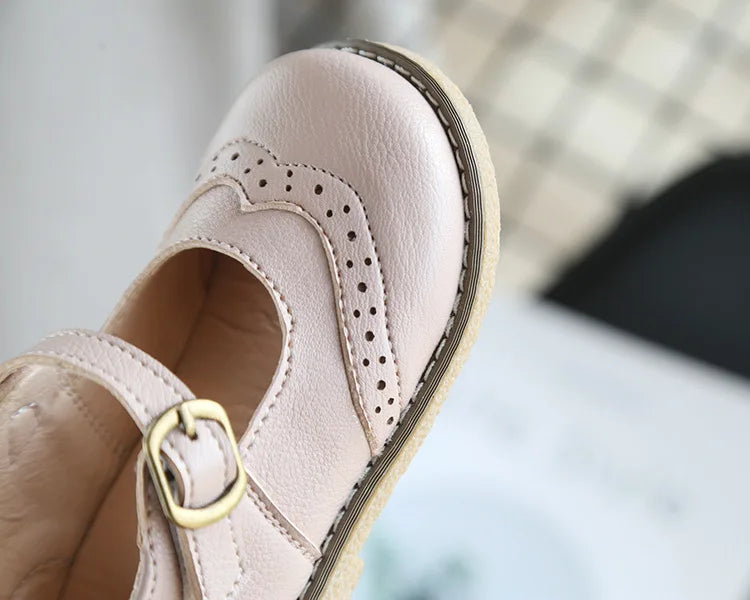 New Grils Leather Shoes Casual Girls Autumn Winter Kids Pu Show White Shoes Children's  Black Pink size 21-30 Flats