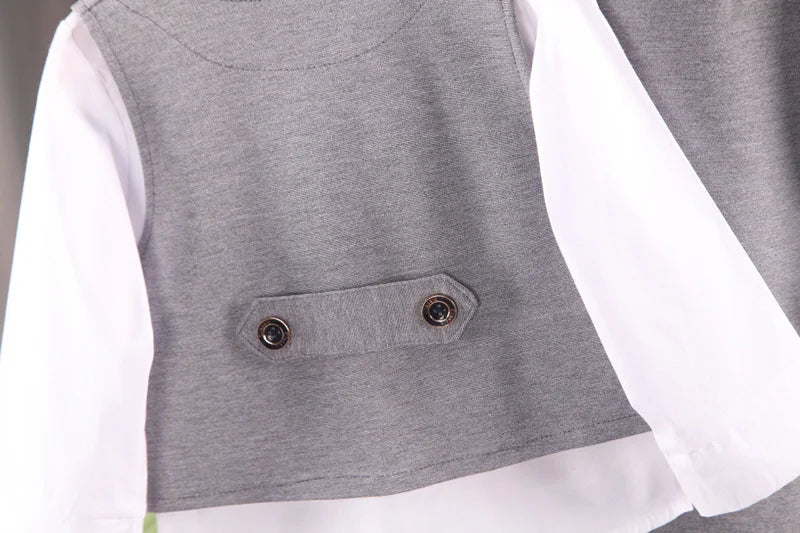 New Spring Autumn Baby Clothes Suit Children Boys Vest Shirt Pants 3Pcs/Sets Toddler Fashion Casual Costume Kids Formal Clothing