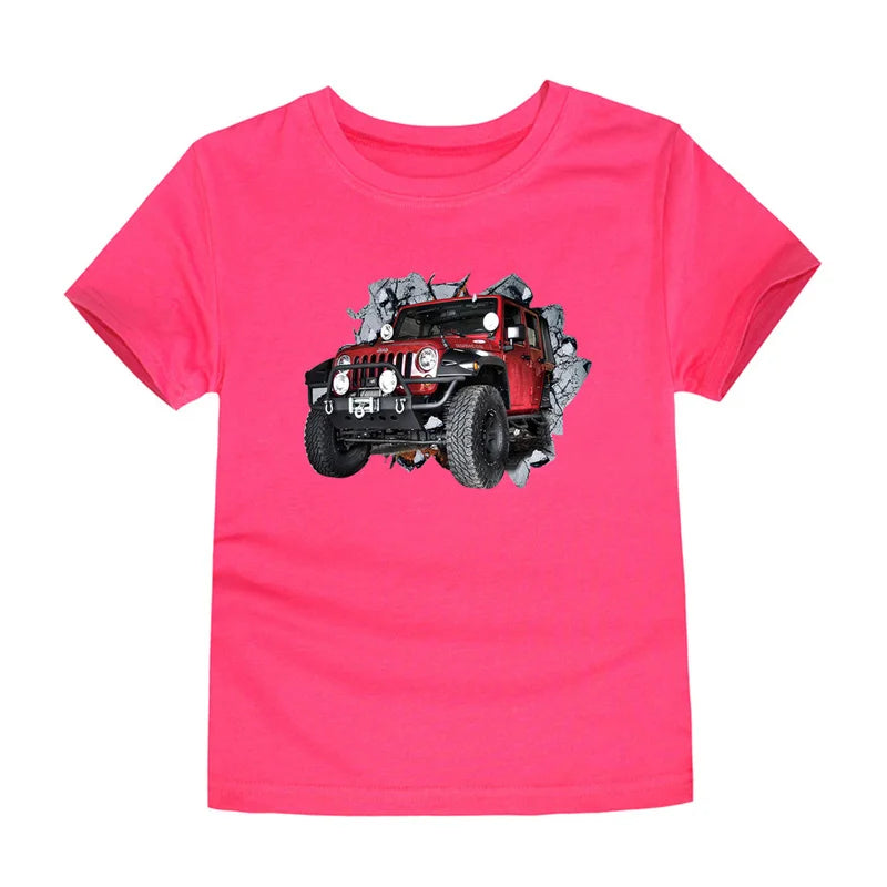 Child Boy Summer T Shirt Cotton Red Car Dinosaur Anime T-Shirt for Children Baby Clothes Boys Kid Tees Cartoon Toddler Top 2-12Y
