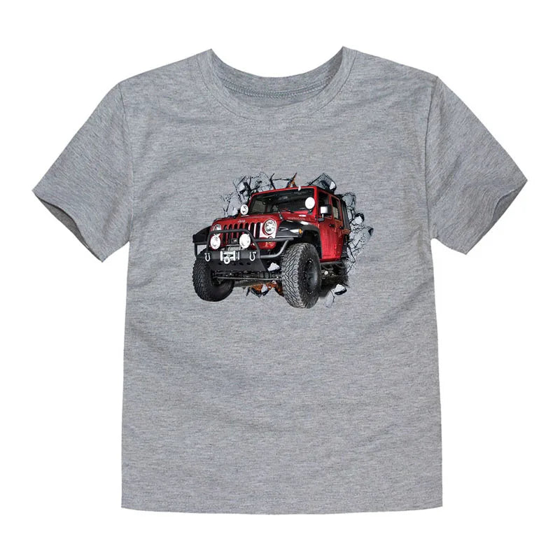 Child Boy Summer T Shirt Cotton Red Car Dinosaur Anime T-Shirt for Children Baby Clothes Boys Kid Tees Cartoon Toddler Top 2-12Y