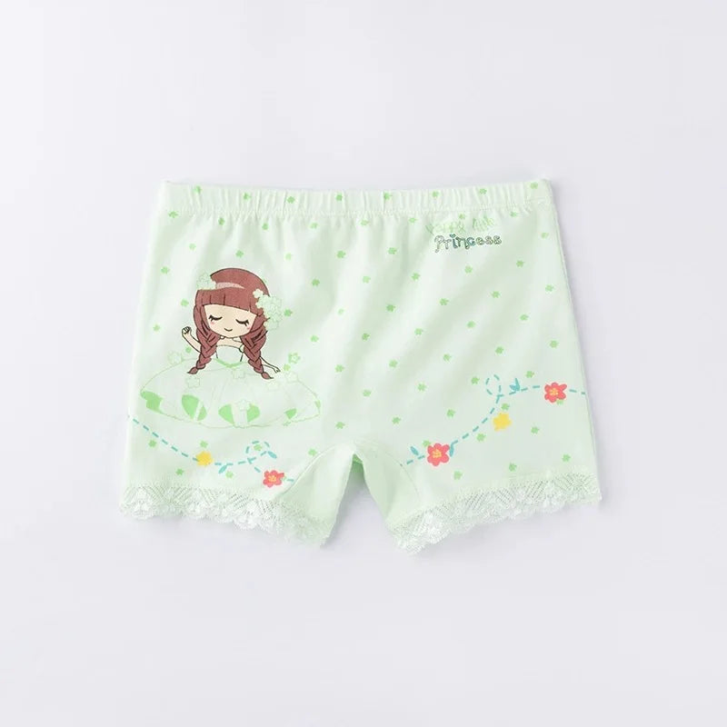 hot sales new girls cotton lace boxer shorts panties kids solid children underwear 2-10years 6pcs/lot M-3XL clothes