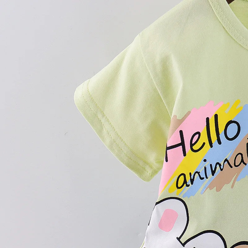 New Summer Baby Girl Clothes Suit Children Boys Cartoon T-Shirt Shorts 2Pcs/Sets Toddler Sports Costume Outfits Kids Tracksuits