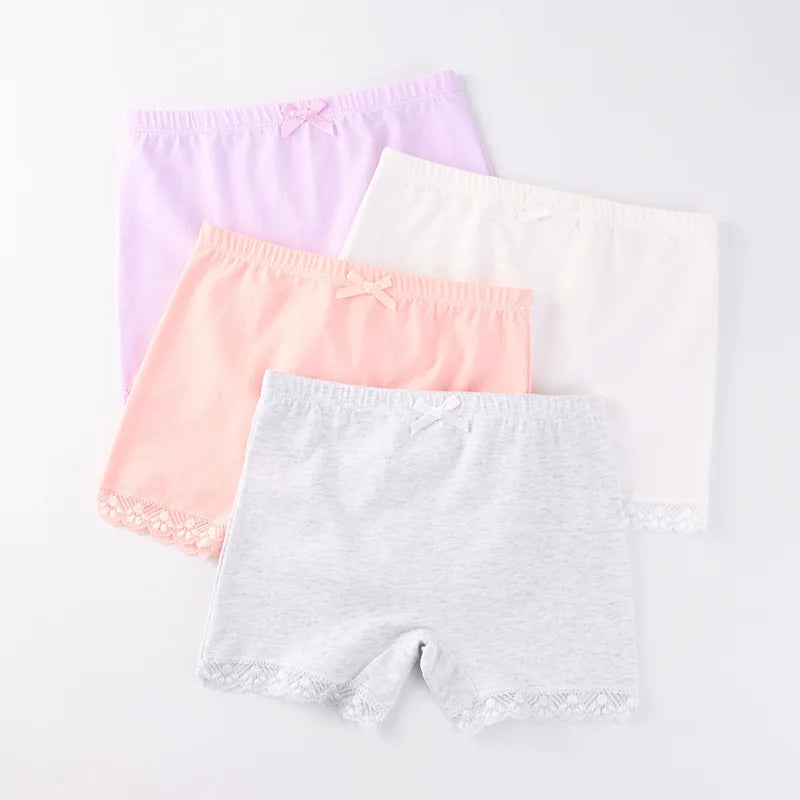 hot sales new girls cotton lace boxer shorts panties kids solid children underwear 2-10years 6pcs/lot M-3XL clothes
