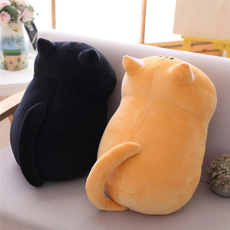 25/100cm Cute Soft Cat Plush Pillow Sofa Cushion Kawaii Plush Toy Stuffed Cartoon Animal Doll for Kids Baby Girls Lovely Gift