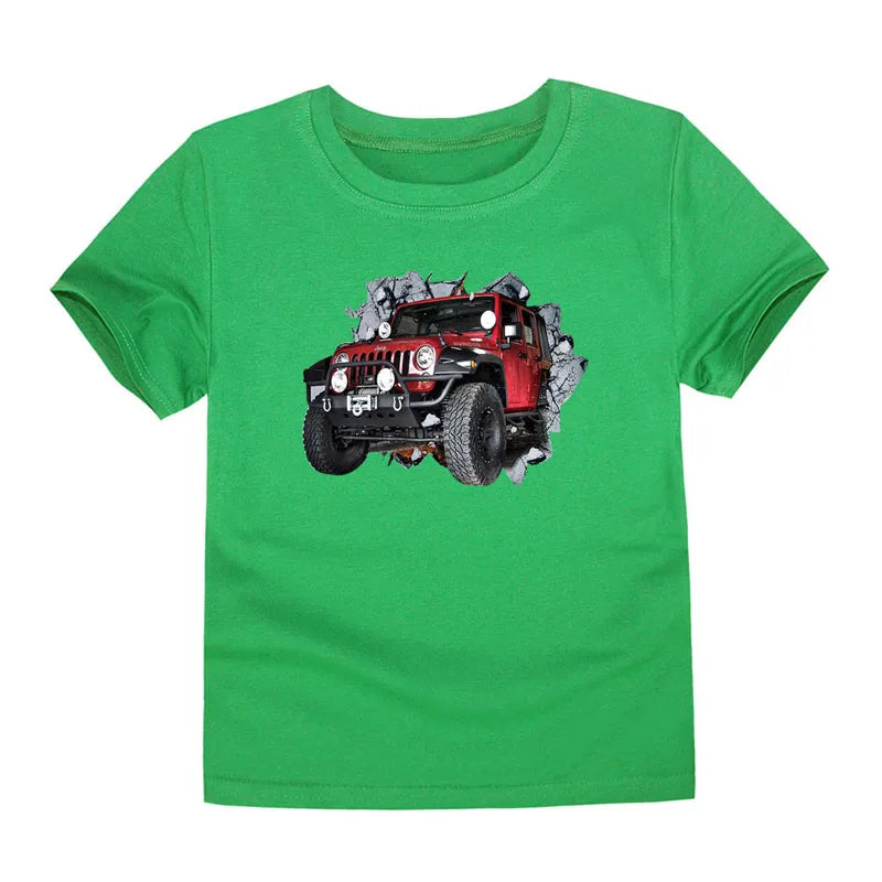 Child Boy Summer T Shirt Cotton Red Car Dinosaur Anime T-Shirt for Children Baby Clothes Boys Kid Tees Cartoon Toddler Top 2-12Y