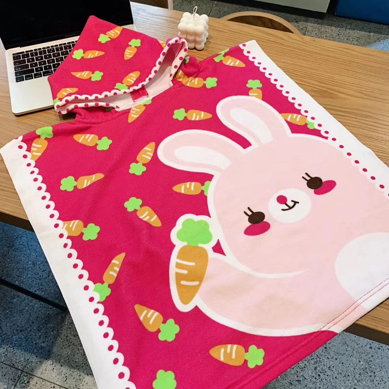 Children Cartoon Baby Hooded Cloak Beach Towel Boys Girls Kids Swimming Bath Towel Microfiber Terry Infant Bathing Wrap Bathrobe