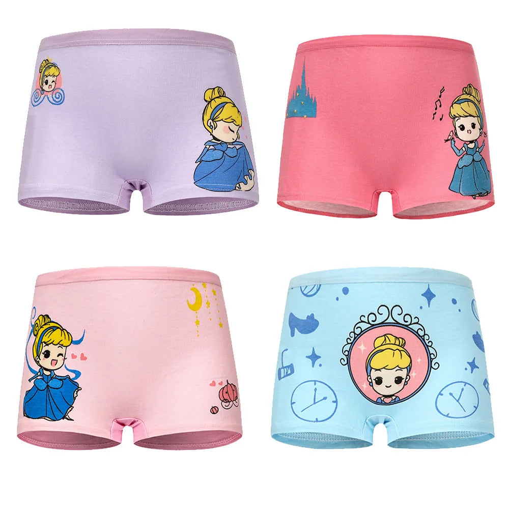 4/8/12 Pcs Children Girls Panties Sets Cotton Cute Cartoon Princess Unicorn Print Child Underwear for Girl Kid Boxer Breathable