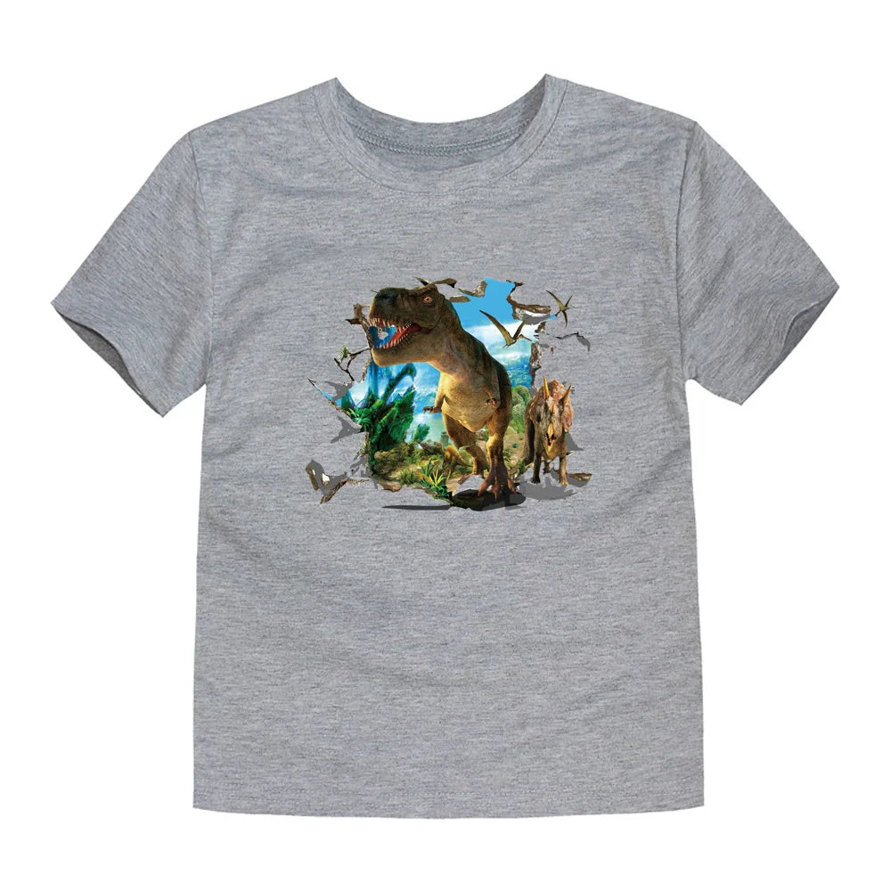 Child Boy Summer T Shirt Cotton Red Car Dinosaur Anime T-Shirt for Children Baby Clothes Boys Kid Tees Cartoon Toddler Top 2-12Y