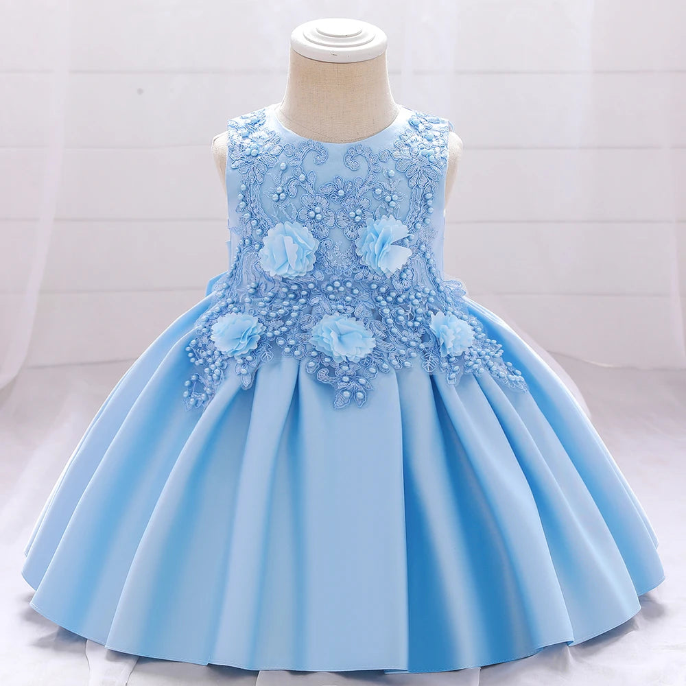 Baby Girls Princess Dress Toddler Christening Gown Kids Christmas Party Costume Infant 1st Year Birthday Baptism Dresses Clothes