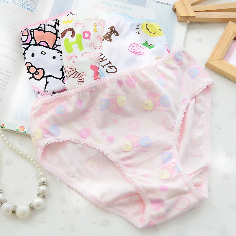 Wholesale(10pcs/lot) Cartoon Design Underwear For Children Kid, 100% Cotton Girls Shorts Underpants Knickers, 2 4 6 8 10 Years