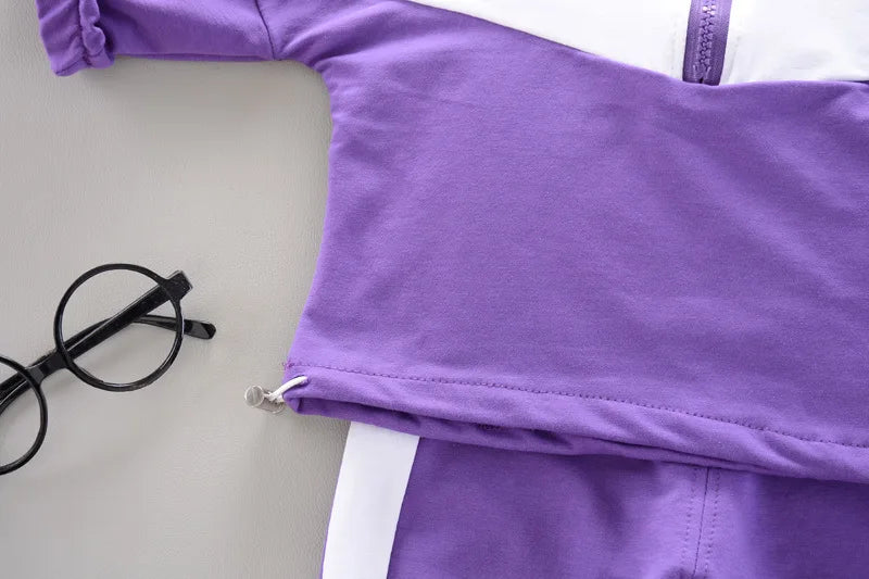 Fashion Children Clothing Spring Autumn Baby Girl Clothes Boys Solid Jacket Pants 2Pcs/Set Toddler Cotton Costume Kids Tracksuit