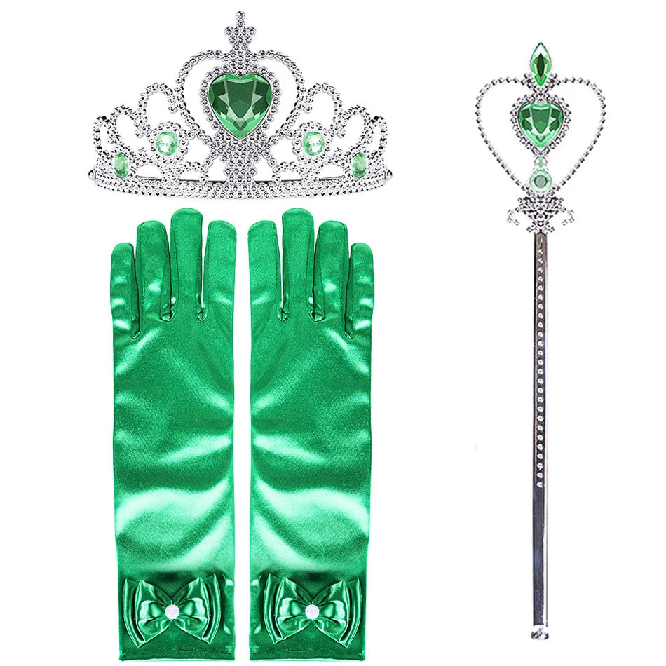 Anna Dresses Children Princess Dress Girl Cosplay Costume Kids Summer Clothes Halloween Birthday Carnival Robe Party Disguise