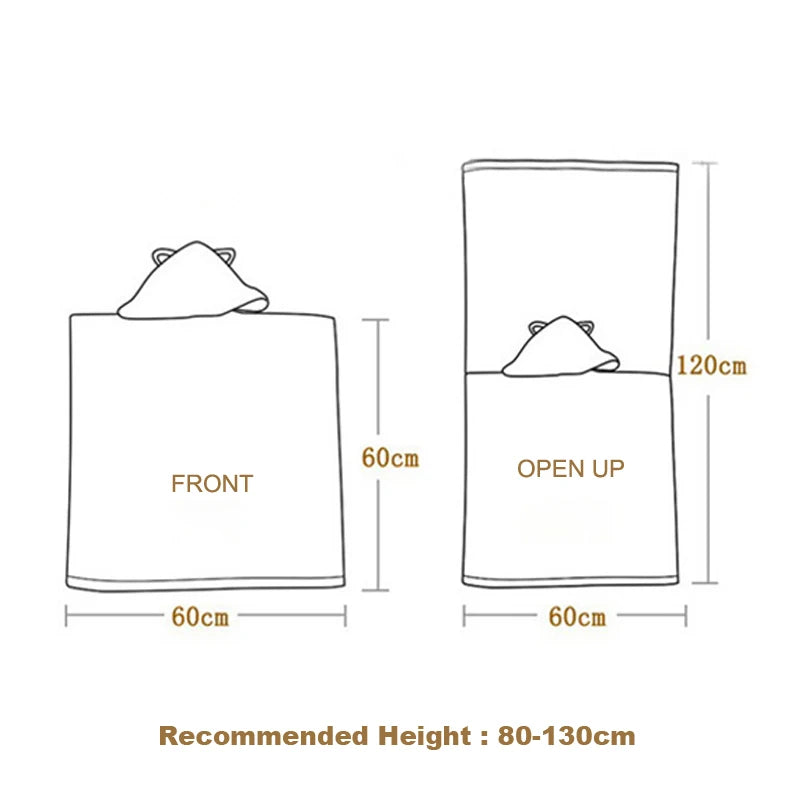 Newborn Baby Bath Towel Cute Cartoon Children Hooded Cloak Beach Towel Infant Wrap Blanket Animal Toddler Boy Girl Kid Swim Robe