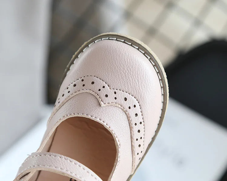 New Grils Leather Shoes Casual Girls Autumn Winter Kids Pu Show White Shoes Children's  Black Pink size 21-30 Flats