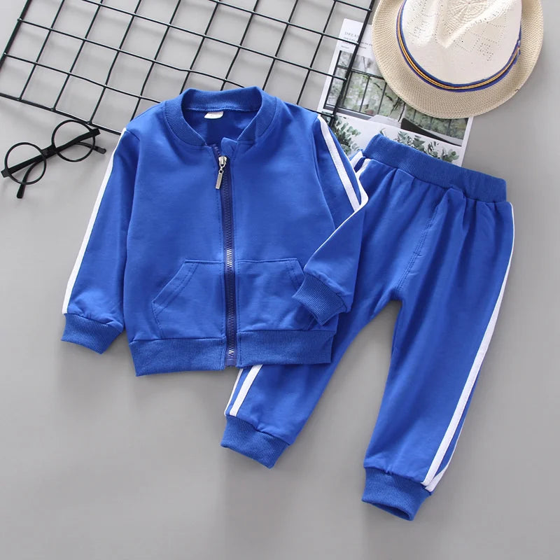 Fashion Children Clothing Spring Autumn Baby Girl Clothes Set Boys Cotton Jacket Pants 2 Pieces Toddler Costume Kids Tracksuits