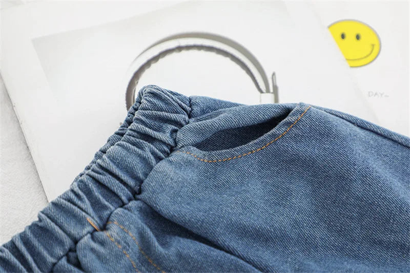 Infant Sports Jeans Spring Autumn Baby Clothes Fashion Children Cotton Pants One Piece Toddler Casual Costume Kids Sportswear