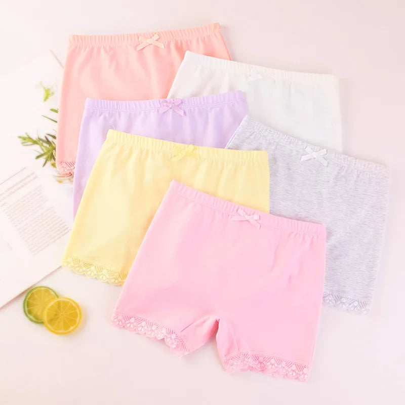 hot sales new girls cotton lace boxer shorts panties kids solid children underwear 2-10years 6pcs/lot M-3XL clothes
