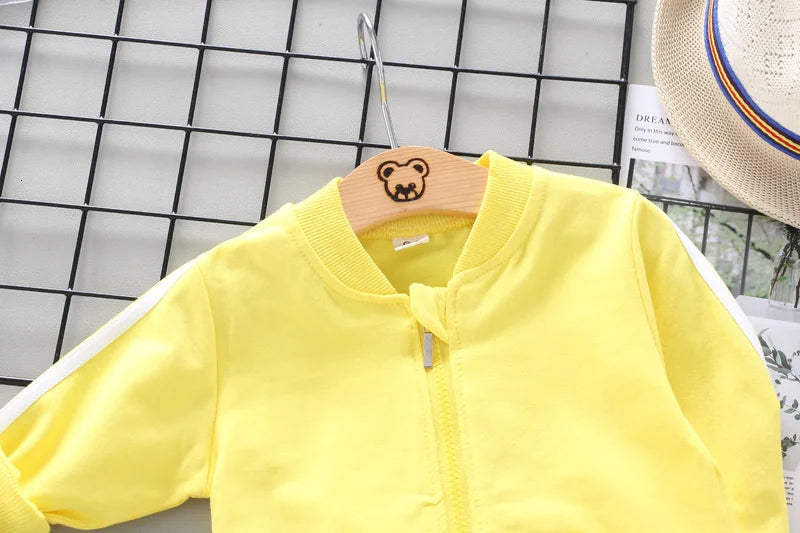 Fashion Children Clothing Spring Autumn Baby Girl Clothes Set Boys Cotton Jacket Pants 2 Pieces Toddler Costume Kids Tracksuits