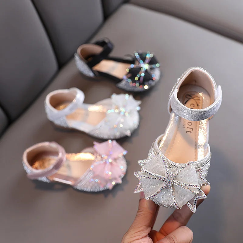 Kids Shoes Bow Flats Children's Princess Shoes for Girl  Sandals 2023 New Spring Summer  Comfortable Little Girl Shoes  E645
