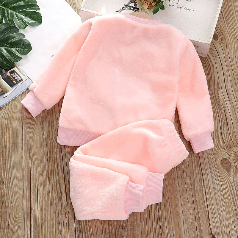 New Winter Baby Girls Clothes Children Sleepwear Infant Fashion Warm T-Shirt Pants 2Pcs/Sets Toddler Casual Costume Kids Pajamas