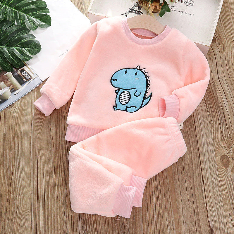 New Winter Baby Girls Clothes Children Sleepwear Infant Fashion Warm T-Shirt Pants 2Pcs/Sets Toddler Casual Costume Kids Pajamas