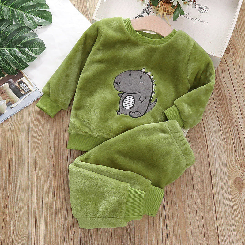 New Winter Baby Girls Clothes Children Sleepwear Infant Fashion Warm T-Shirt Pants 2Pcs/Sets Toddler Casual Costume Kids Pajamas