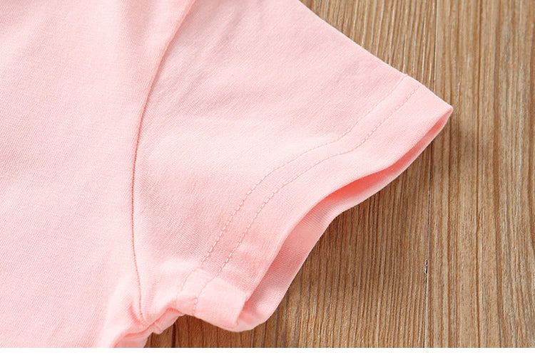 2025 Summer 2 3 4 6 8 10 Years Children Cotton Cartoon Star Bird Cat Rabbit Animal Print Short-Sleeve T-Shirt For Kids Baby Girl