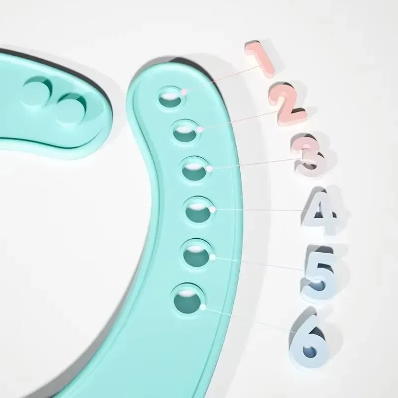 PANGDUBE Waterproof Silicone Baby Bibs Adjustable Cute Printed Design Soft Leak-Proof Feeding Bib BPA Free for Boys Girls