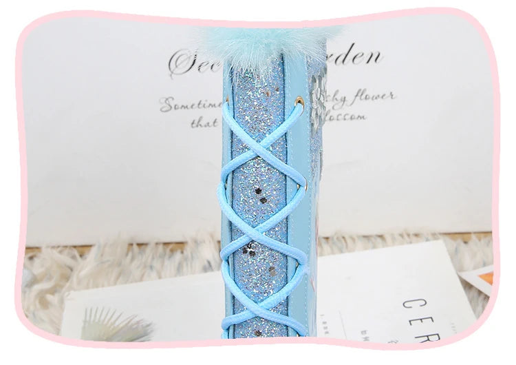 Disney Girls' Princess Elsa Frozen Boots Children's Long Sleeve Boots Women's Cotton Winter Plush Thickened High Sleeve Boots