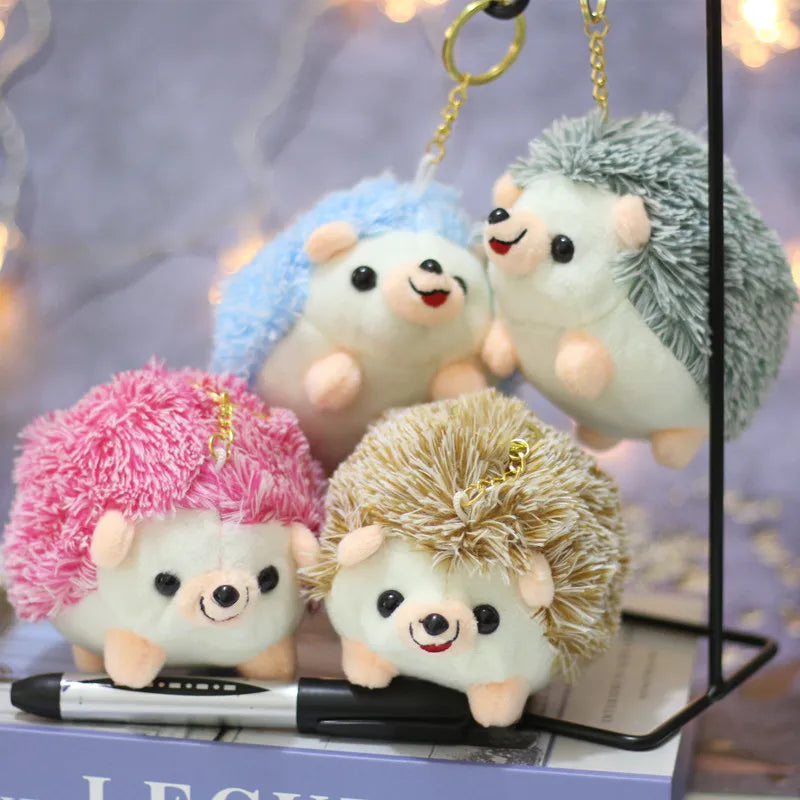 Plush Hedgehog Keychain Pendants Stuffed Animals Doll Toy Keyring Charms Backpack Accessory Adorable Handbag Pendants