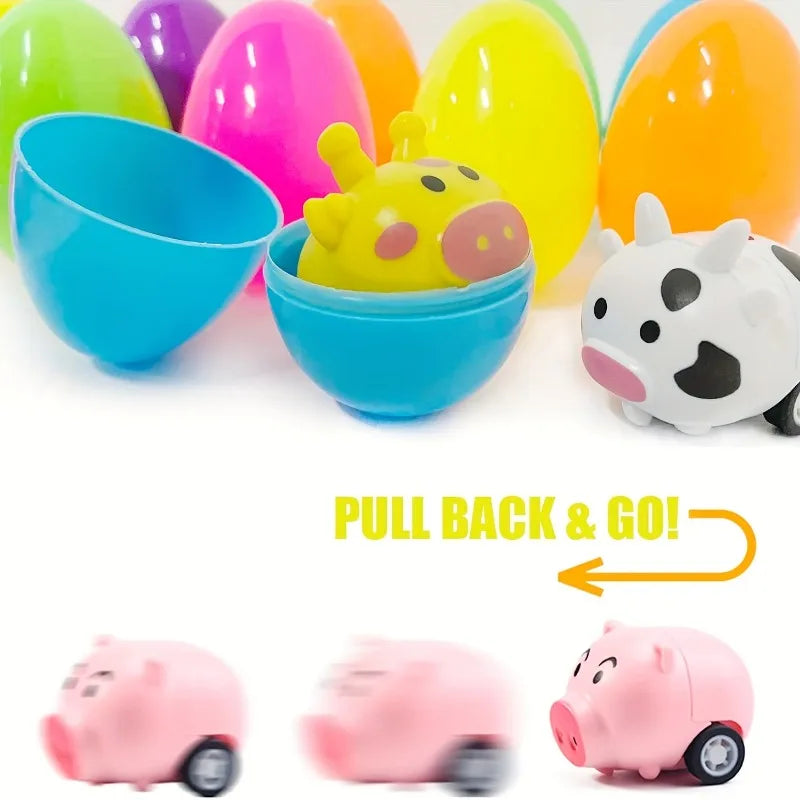 Animals Pull Back Cars Friction Powered Push and Go Back and Forth Vehicles Car Toys Racing Car Playset Toys Christmas Gift