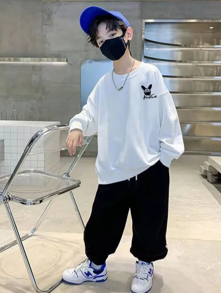 Boys' Mid-Large Size 2025 Spring-Autumn New Layering Stylish Street-Cool Sweatshirt