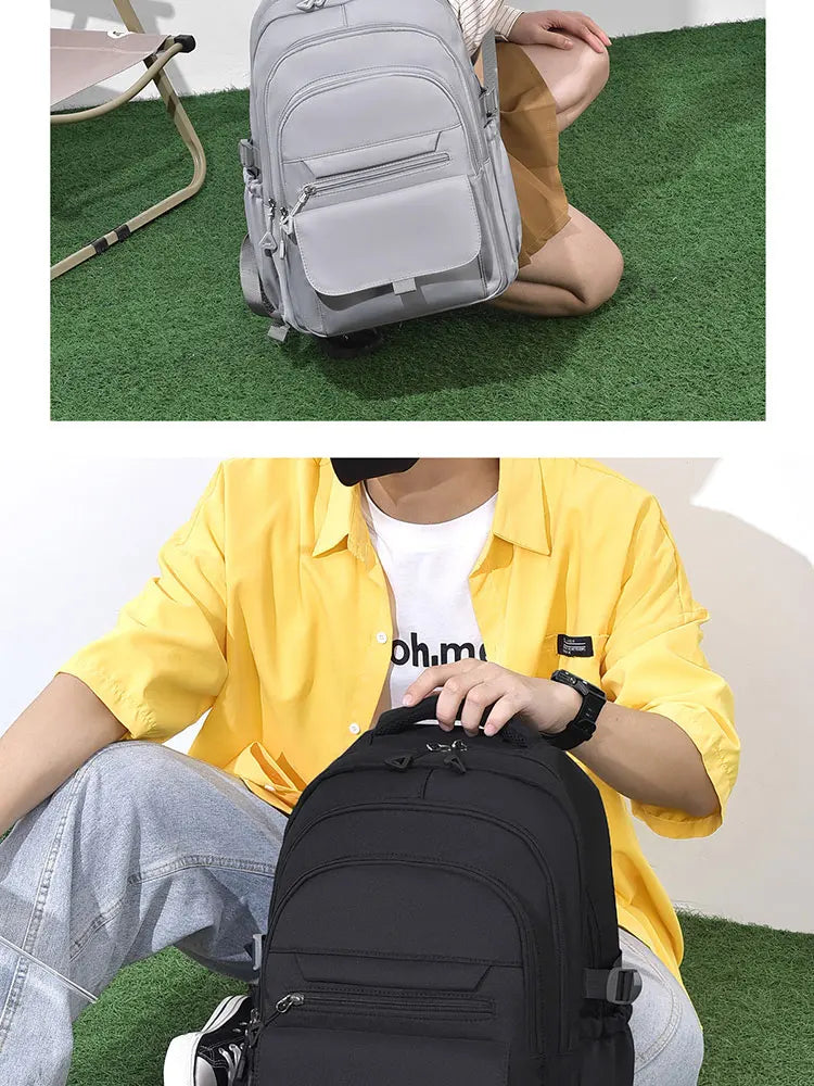 A Multi-layer Waterproof And Stylish Backpack Oxford Large-capacity Simple Commuter Out-of-town Student Backpack