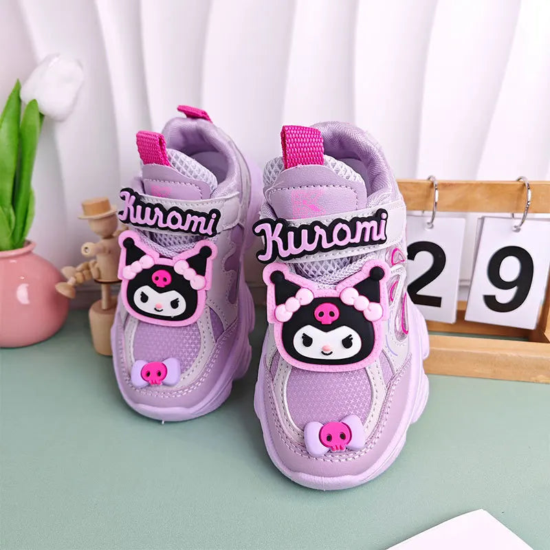Kids'Casual Shoes Children Cartoon PU Leather Spring Fashion Outdoor Sneakers Breathable Anti-slip Purple Khaki Size 26-37