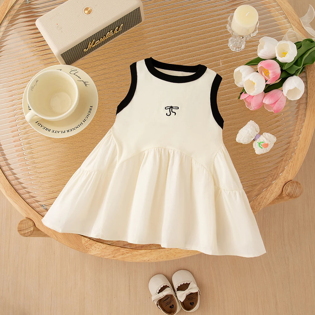Summer New Sports Style Baby Girl Dress, Soft And Breathable Children'S Sleeveless Clothes (6 Months -3 Years Old)