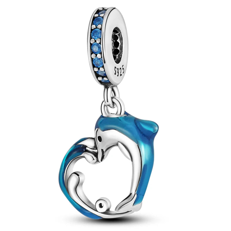 Hot Sale 925 Sterling Silver Ocean World Series Sea Turtle Starfish Little Crab Octopus Charms Bead Fit 925 Bracelet DIY Jewelry