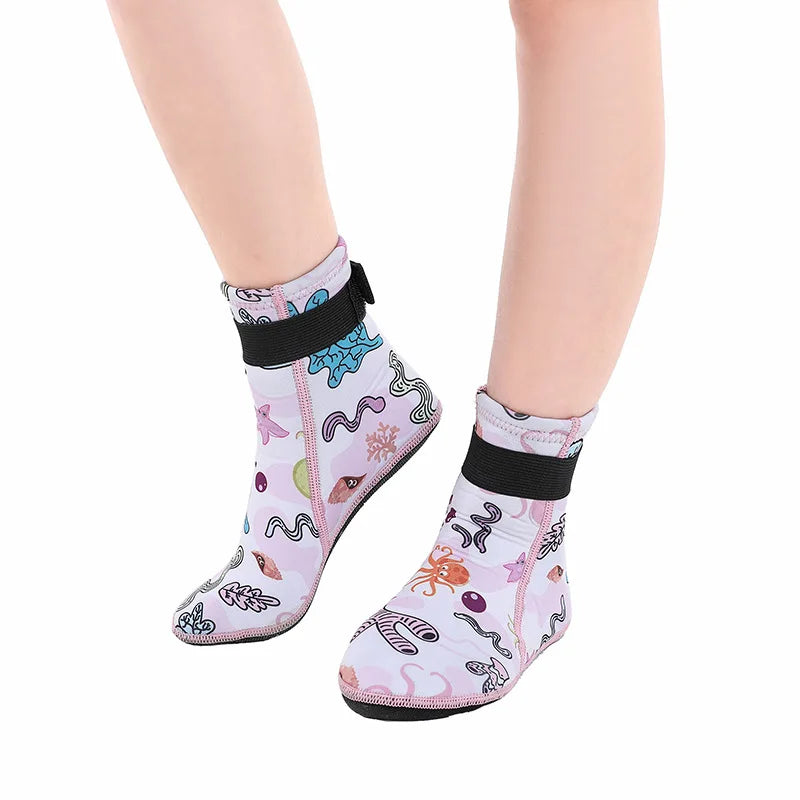 Kids Neoprene Water Socks Sand Socks Anti-slip Wetsuit Socks Adjustable Toddlers Diving Socks Keep Warm for Water Sports
