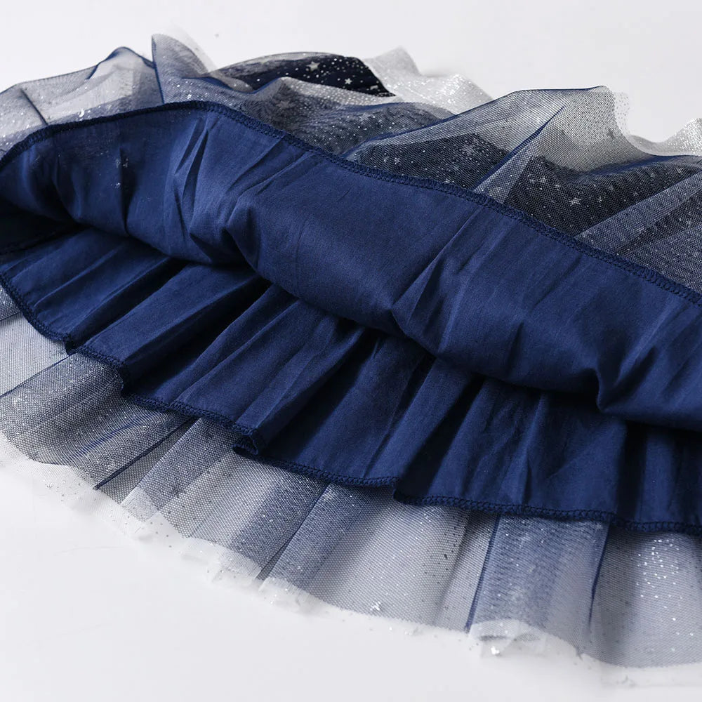 DXTON Baby Girls Daily Skirts Star Blingbling Sequin Gradient Tulle Knee-Length Girls Toddler MiniSkirts Children Casual Costume