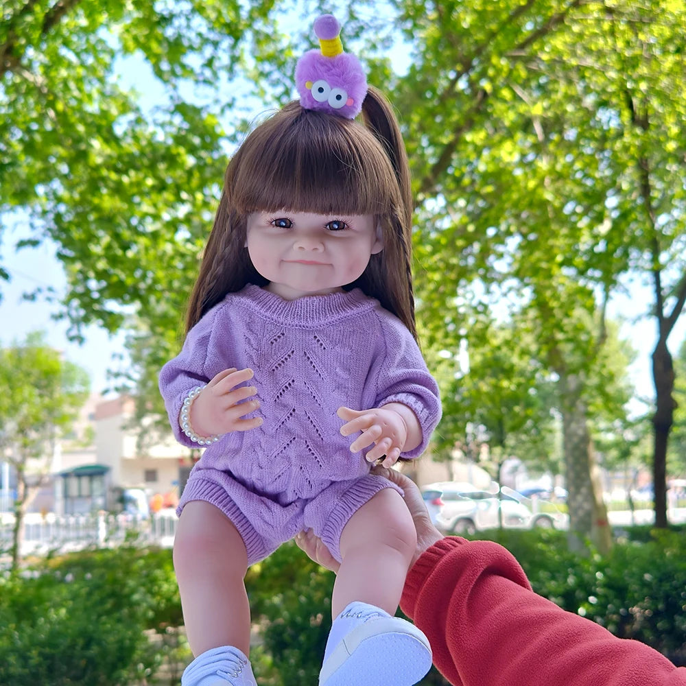 55CM Reborn Toddler Doll with Full Body Soft Silicone Vinyl 22Inch Lifelike Soft Touch High Quality Doll Birthday Gifts