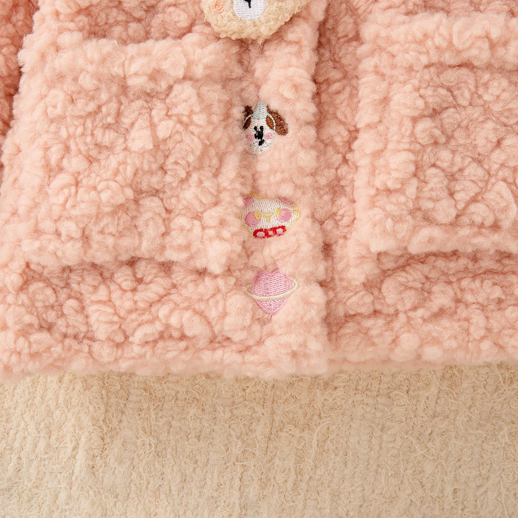 New Autumn And Winter Thick And Warm Baby Girl Coat, Cute Cartoon Children'S Clothes For Babies Aged 9 Months To 4 Years Old