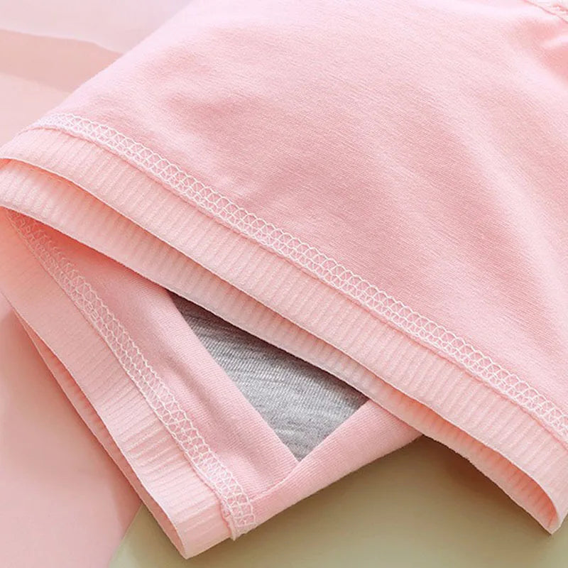 1/4 Sets Cotton Girls Underwear Set Teenage Girls Training Bras and Panties Suit Solid Wireless Fixed Pad Bra with Briefs Set