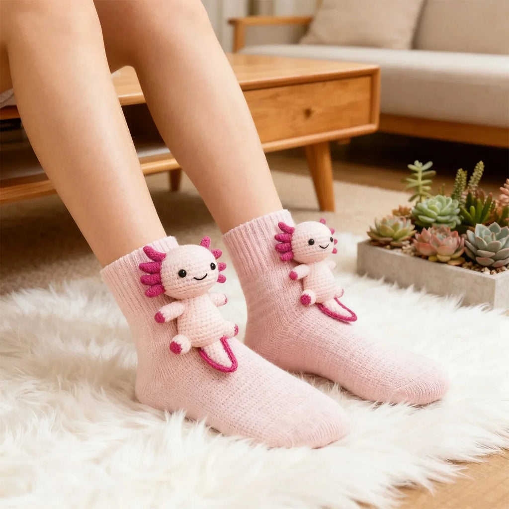  3D Knitted Cute Animal Floor Socks New Fun Novelty Handmade Crocheted Warm Socks Cubic Sloth sloth Creative Children's Gifts