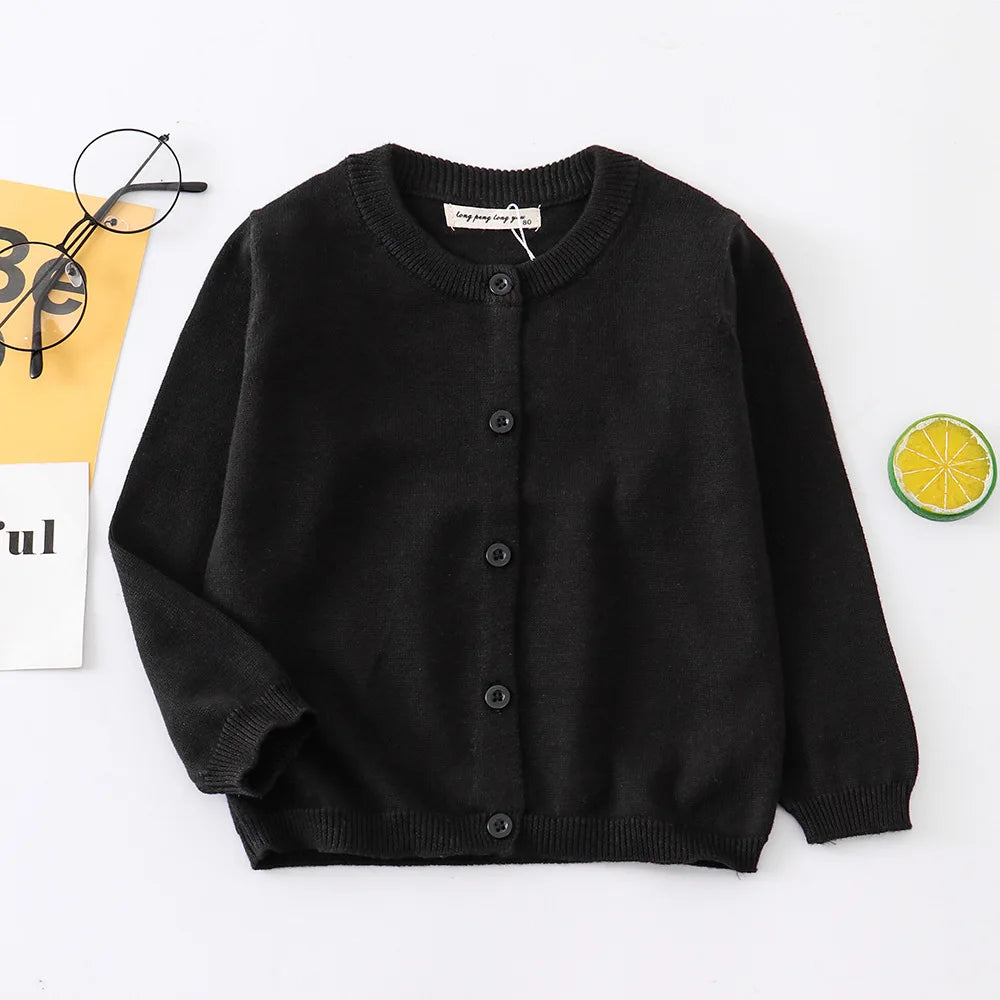 70-150cm Kids Knit Jacket for Girls Cardigan Sweater Blue Brown Toddler Baby Boy Knitwear Spring Autumn Cotton Children Clothing