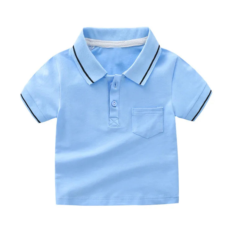 Summer Kids Polo Shirt Boys Short Sleeve Lapel Polos Clothes for Girls Cotton Print Breathable Kids Polo Shirt Children Tops