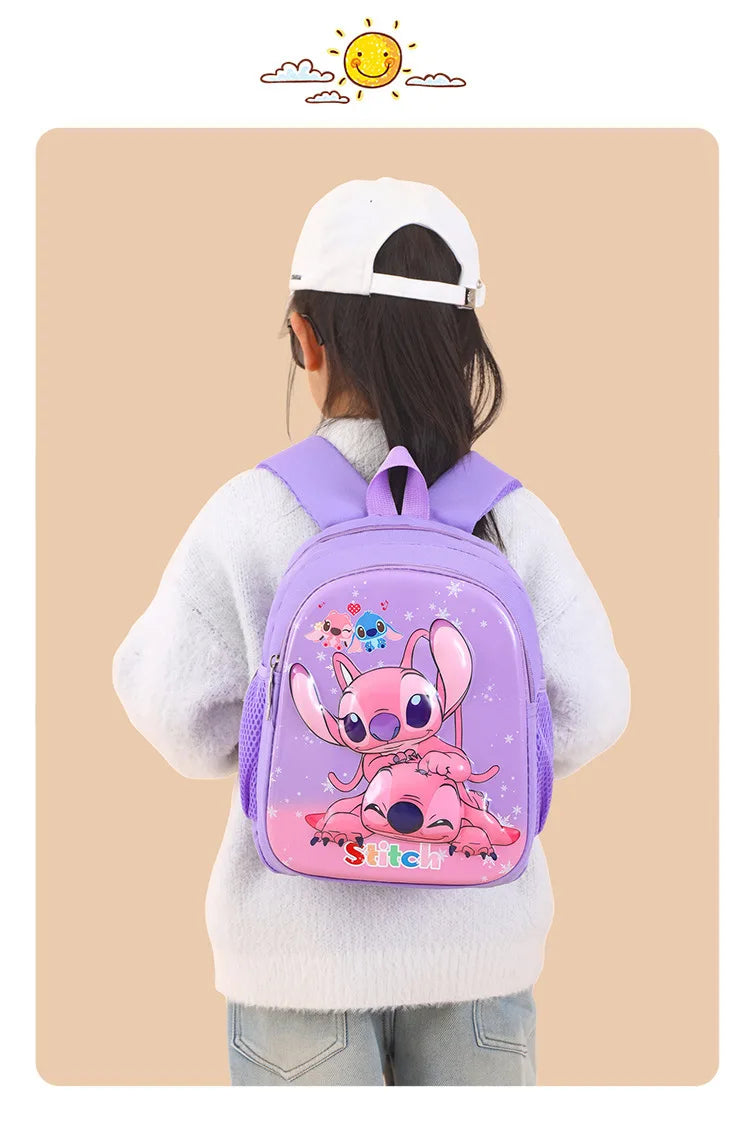 Disney Stitch New Kindergarten Schoolbag Cartoon Cute Boys and Girls Backpack High Quality Fashion Children's Schoolbag Light