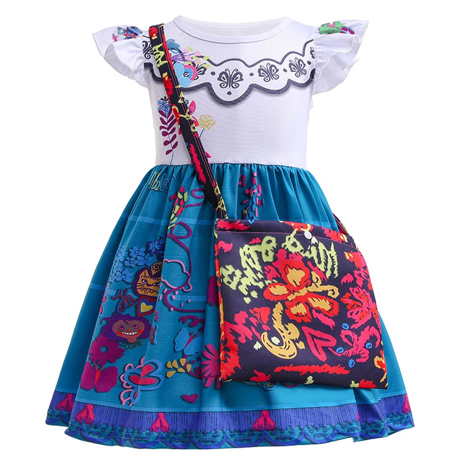 Mirabel Isabela Cosplay Princess Dress Kids Encanto Charm Costume Girls Halloween Children's Day Birthday Party Holiday Clothes